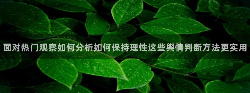 91吃瓜爆料网站：面对热门观察如何分析如何保持理性这些舆情判断方法更实用